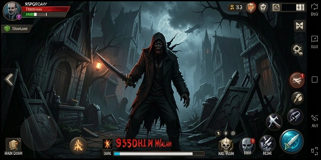 Screenshot gameplay 95PGPLAY menampilkan suasana menakutkan dan mengejutkan.