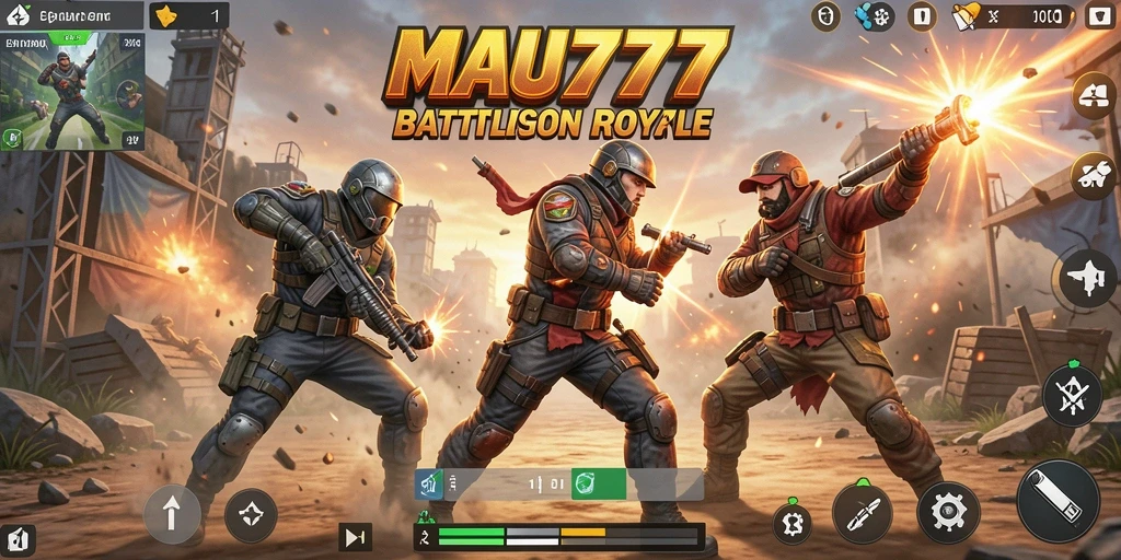 Tampilan gameplay menegangkan di arena pertarungan Battle Royale.