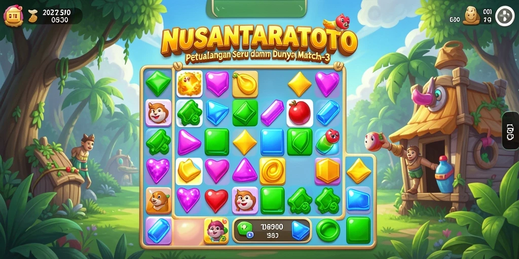 Tangkapan layar NUSANTARATOTO menampilkan momen seru gameplay Match-3.
