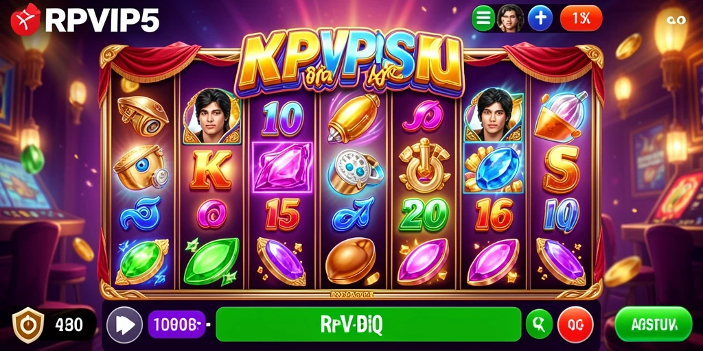 Screenshot dari gameplay menarik RPVIP5 yang menunjukkan gulungan slot.