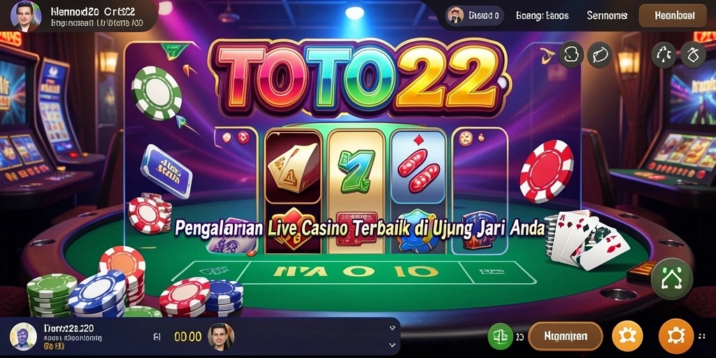 Screenshot gameplay TOTO22 menampilkan dealer dan pemain dalam aksi Live Casino.